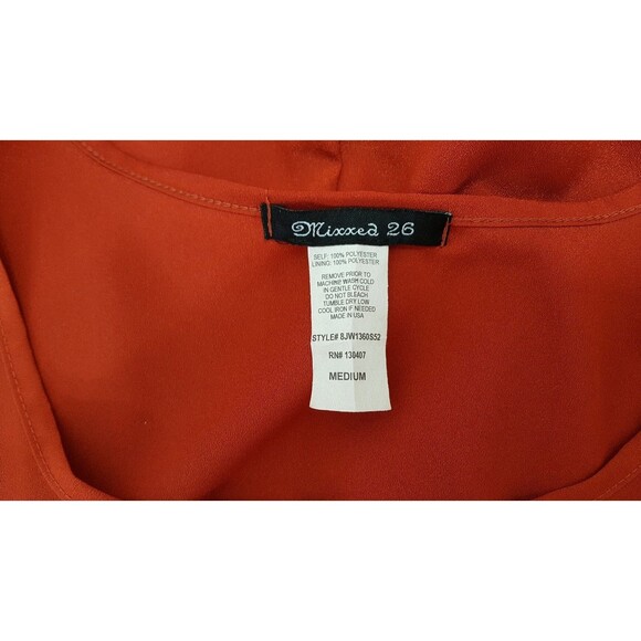 Mixxed 26 Dress Womens Medium Orange Blue Short Sleeve Work Office Sporty - Picture 5 of 14